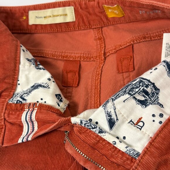 Pilcro & The Letterpress Pant Womens Sz 25 Rust Red Corduroy Fit/Stet Low Skinny - Picture 7 of 12